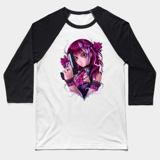 Guns and Roses Manga Girl Baseball T-Shirt